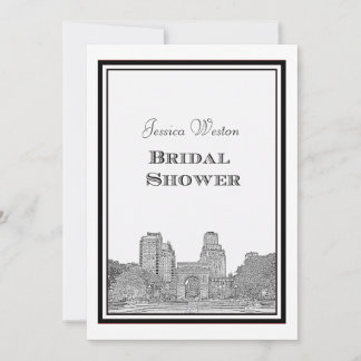 NYC Skyline Washington Sq Etched DIY Bridal Showr Invitation