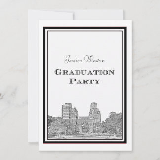NYC Skyline Washington Sq Etched DIY Graduation Invitation