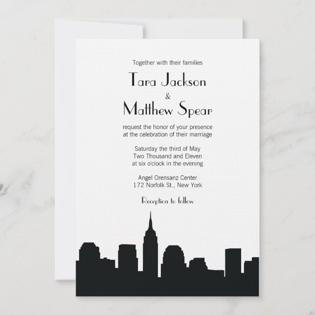 NYC Skyline Wedding Invitation (Front)