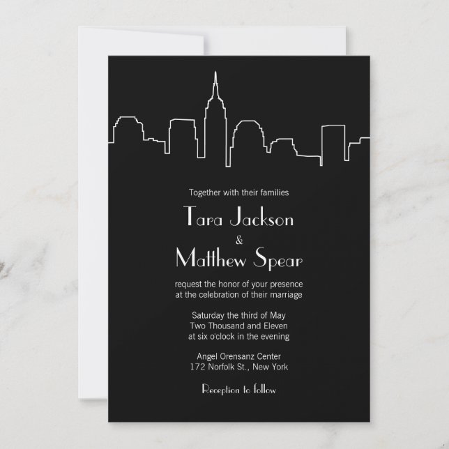NYC Skyline Wedding Invitation (Front)