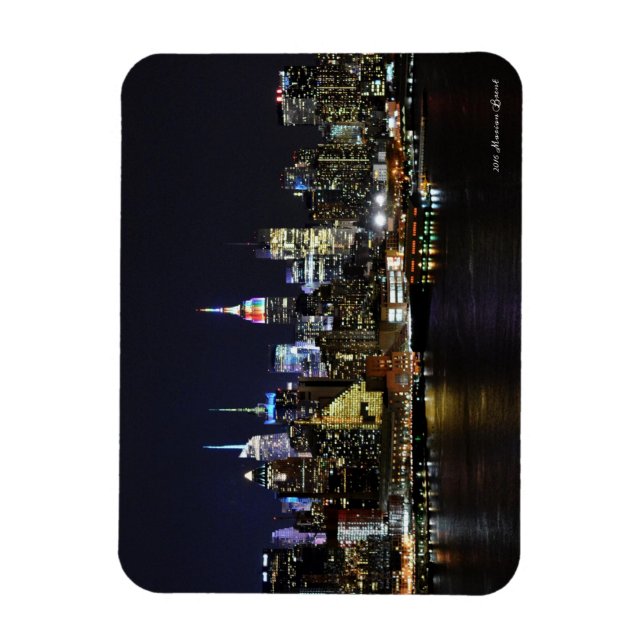 NYC Skyline with Rainbow ESB Magnet (Vertical)