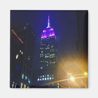 NYC Skyscraper Purple Empire State Building Night