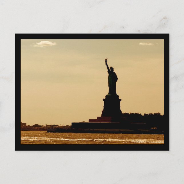 NYC Statue of Liberty Dusk Postcard (Front)