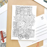NYC Stoop Black and White Sketch Postcard<br><div class="desc">Beautifully illustrated NYC stoop postcard featuring a black and white sketch of a classic New York City brownstone.</div>