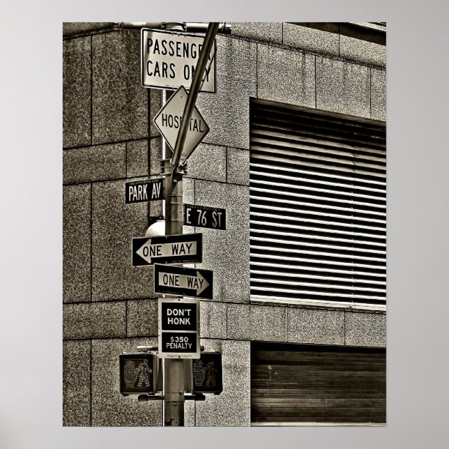 NYC Streetcorner Scene Poster (Front)