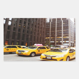 NYC taxi cabs in New York Rectangular Sticker