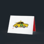 NYC Taxi Christmas 5" x 7" Greeting Card<br><div class="desc">Tearing through the streets of NYC wishing us all a Merry Christmas and Happy Holidays!</div>