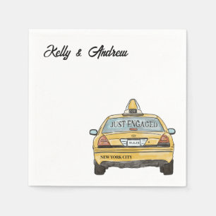 NYC Taxi engagement Cocktail Napkins