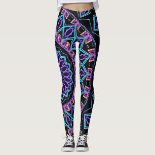 NYC Techno Rave Blacklight Mandala Leggings