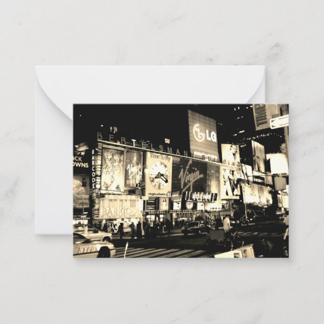 NYC Times Square Broadway New York Flat Note Card (Front)