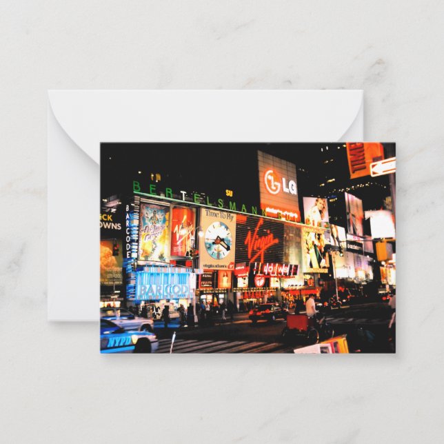 NYC Times Square Broadway New York Flat Note Card (Front)
