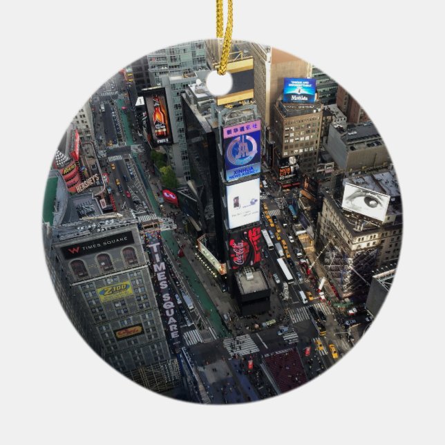 NYC Times Square Ceramic Tree Decoration (Front)
