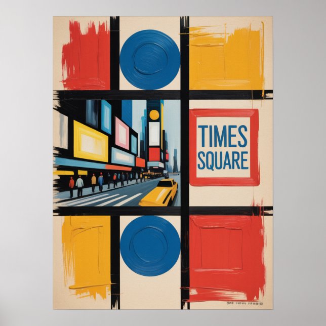 Nyc times square colour blocks poster (Front)