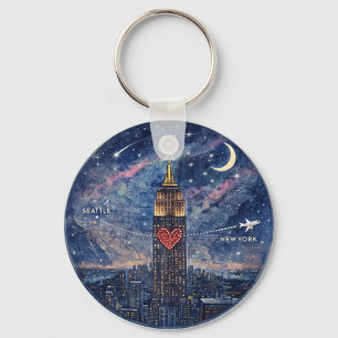 NYC to Seattle Keychain