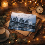 NYC Unforgettable Night Skyline  Postcard<br><div class="desc">NYC: unforgettable, electric, and endlessly inspiring. This striking postcard captures the unforgettable beauty of the New York City skyline glowing against the night sky. The shimmering reflections dancing across the water create a dramatic and romantic view of Manhattan that perfectly reflects the energy of the city that never sleeps. Whether...</div>