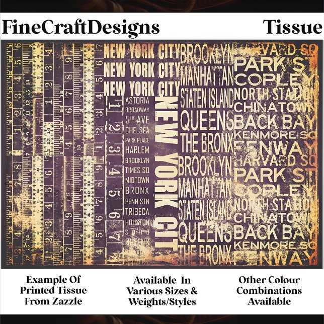 NYC Urban Typography Collage Panel FB3 Decoupage Tissue Paper (Creator Uploaded)