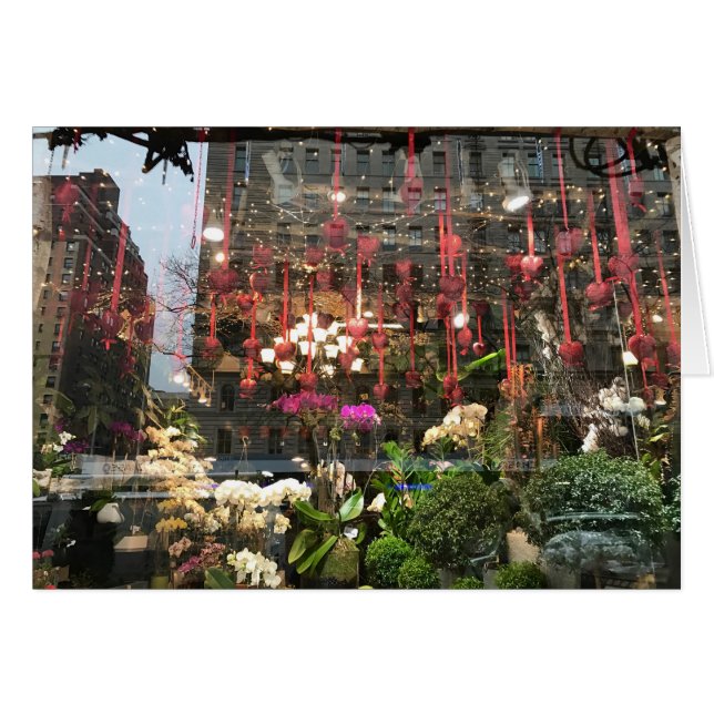 NYC Valentine's Day Heart Flower Shop Window Photo (Front Horizontal)
