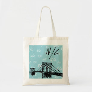 nyc vibes tote bag (cyan)