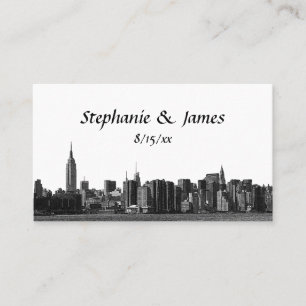 NYC Wide Skyline Etched Escort Cards