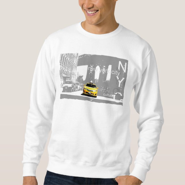 Nyc Yellow Taxi Brooklyn Bridge New York City Sweatshirt (Front)