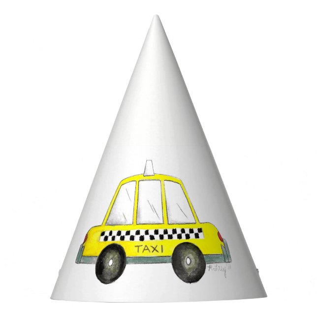 NYC Yellow Taxi Cab New York City Birthday Party Hat (Front)