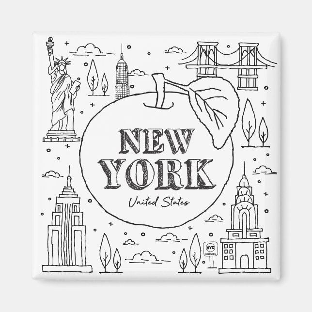 NYE New York Vacation Souvenirs NYC Gift Magnet (Front)