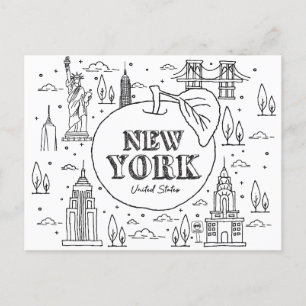 NYE New York Vacation Souvenirs NYC Gift Postcard