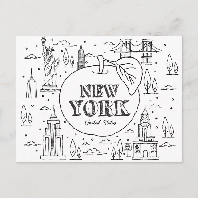 NYE New York Vacation Souvenirs NYC Gift Postcard (Front)