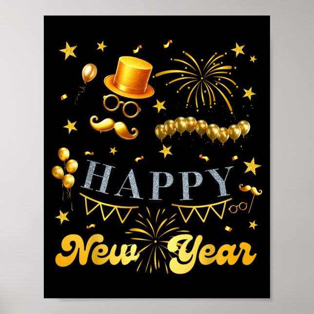 Nye Party Crew Balloon Fireworks Family Reunion Co Poster (Front)