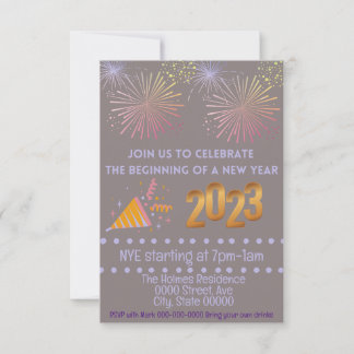 NYE Party Invitation, Customise-able New Years Invitation
