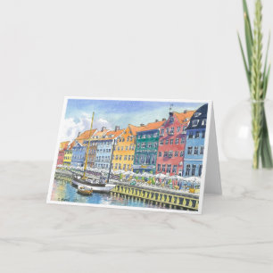 Nyhaven, Copehagen, Denmark Card
