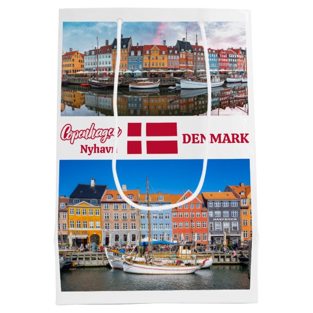 Nyhavn Copenhagen Denmark Medium Gift Bag (Back)