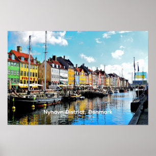 Nyhavn District, Denmark, Poster
