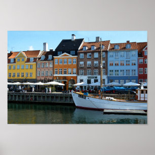 Nyhavn Harbour, Copenhagen, Denmark Poster