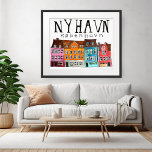 NYHAVN Kobenhavn Watercolor Art Travel Poster<br><div class="desc">Add your own text, change background colour too. Select the print size using the drop down menu above, and you can click the “edit design” button to customise the artwork to fit any size paper. Purchase a simple poster or a fully framed and matted version! Thank you for shopping my...</div>