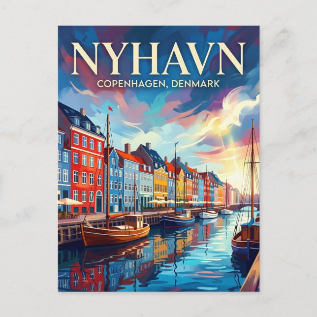 Nyhavn Waterfront Denmark Postcard (Front)