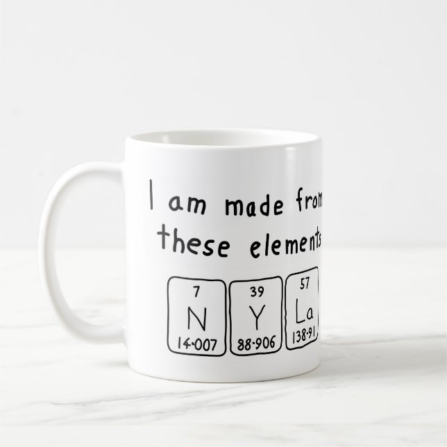 Nyla periodic table name mug (Left)