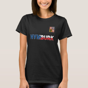 Nymburk Czech Republic Heart Flag Lion Coat Of Arm T-Shirt