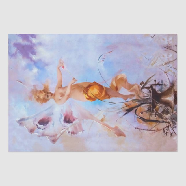 Nymph (1878) by Luis Ricardo Falero Tissue Paper (Front)