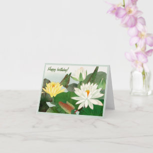 Nymphaea lotus , Happy Birthday Card