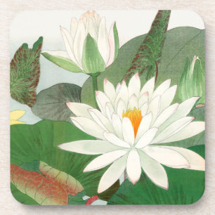 Nymphaea lotus, Japanese woodblock print, 1917 Coaster