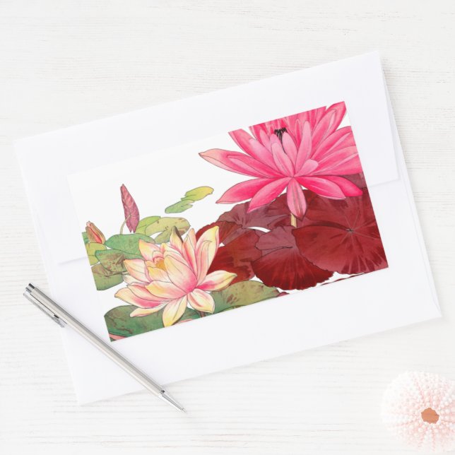 Nymphaea lotus,  rectangular sticker (Envelope)