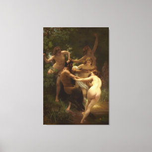 Nymphs and Satyr by William-Adolphe Bouguereau Canvas Print