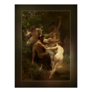 Nymphs and Satyr by William-Adolphe Bouguereau Poster