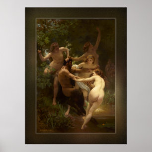 Nymphs and Satyr by William-Adolphe Bouguereau Poster