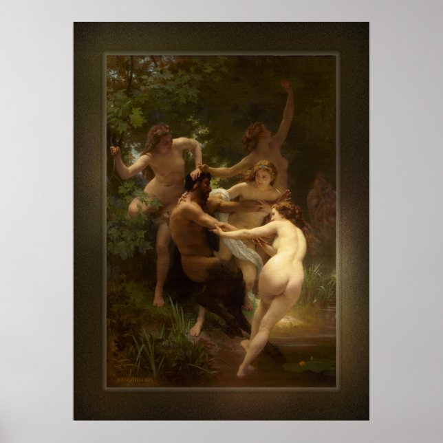 Nymphs and Satyr by William-Adolphe Bouguereau Poster (Front)