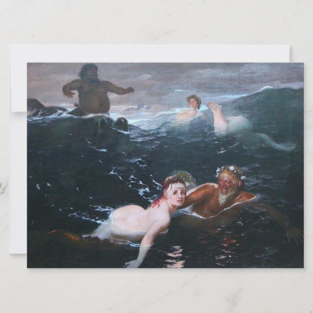 Nymphs and Satyrs Playing in the Waves Card (Front)