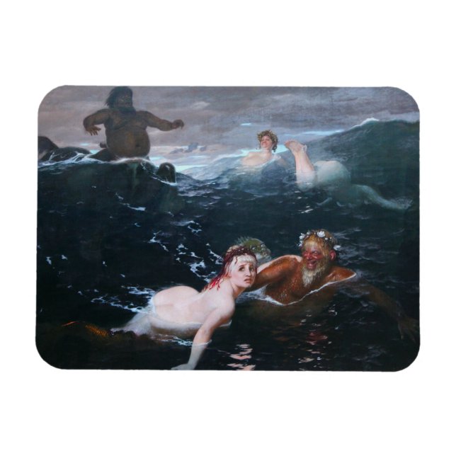 Nymphs and Satyrs Playing in the Waves Magnet (Horizontal)