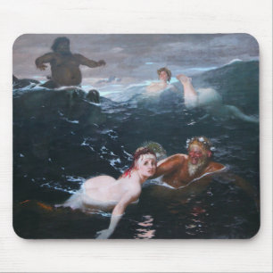 Nymphs and Satyrs Playing in the Waves Mouse Pad