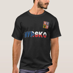 Nyrsko Czech Republic Heart Flag Lion Coat Of Arm  T-Shirt